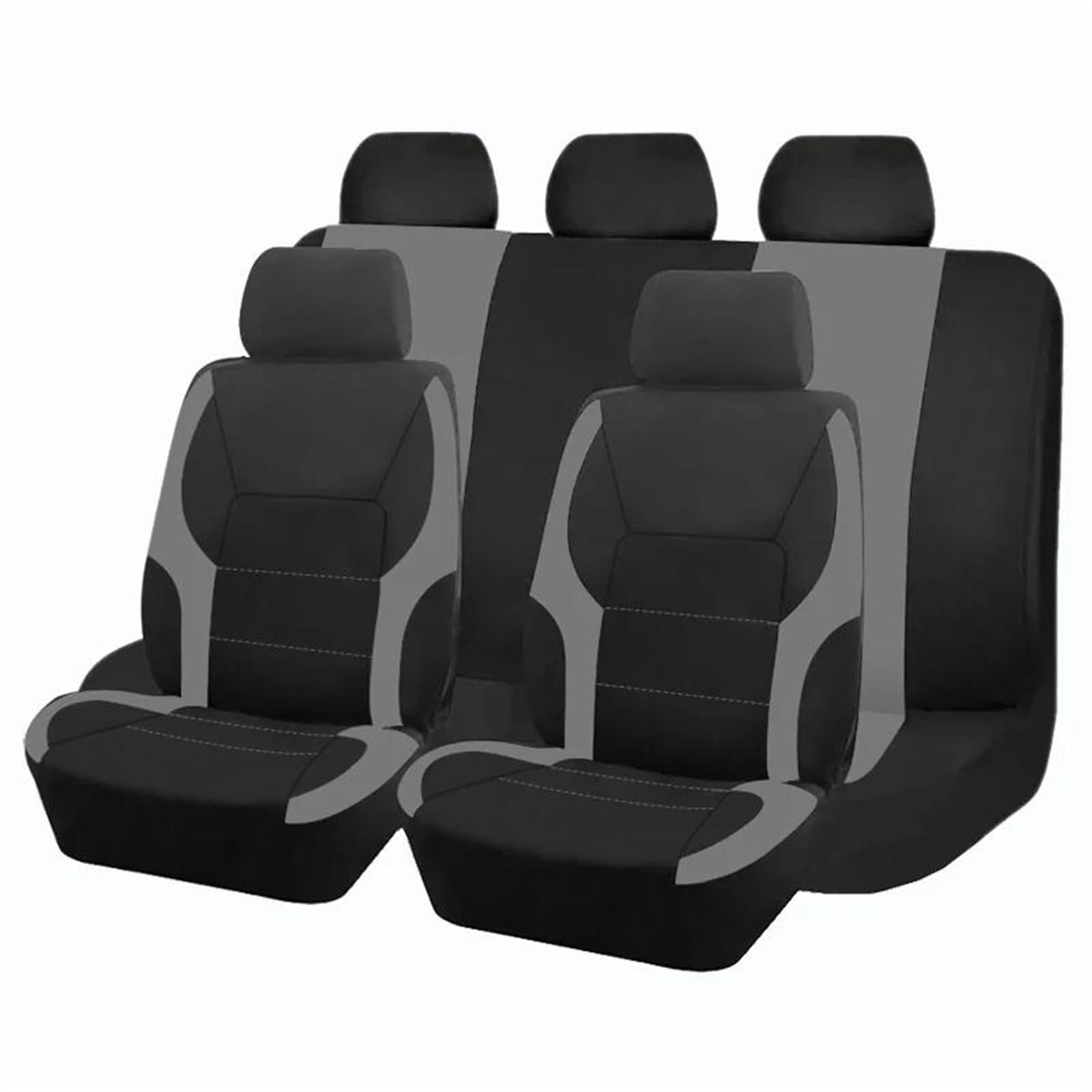DZSQOSJB SitzbezüGe Auto Universelle Autositzbezüge Aus Stoff Mit Airbag-kompatiblem 2-mm-Schwamm Für Die Meisten Auto-SUV-LKW-Van Vordersitze(Gray 5 seat) von DZSQOSJB
