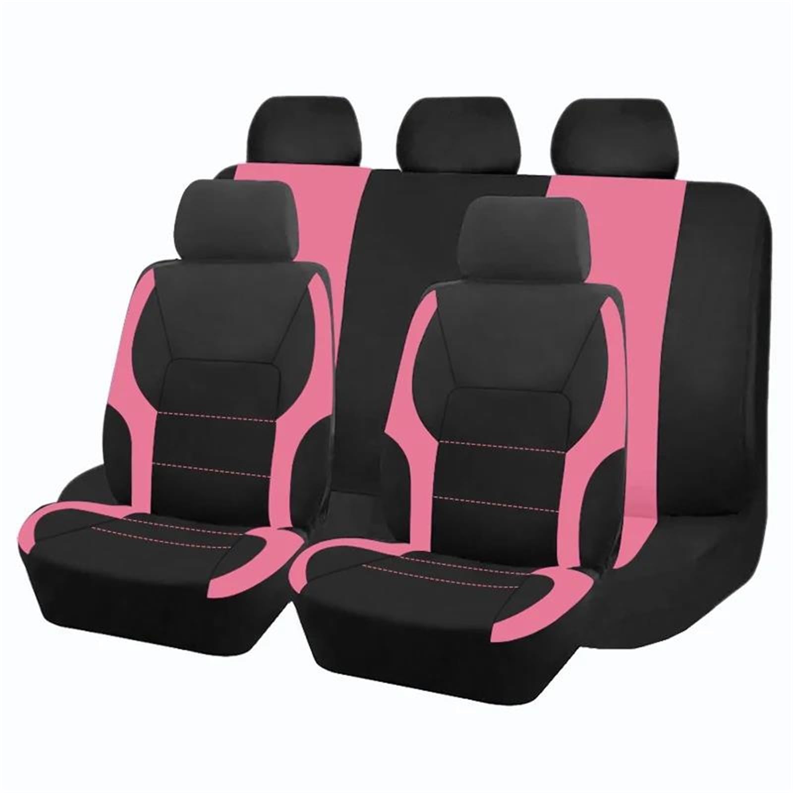 DZSQOSJB SitzbezüGe Auto Universelle Autositzbezüge Aus Stoff Mit Airbag-kompatiblem 2-mm-Schwamm Für Die Meisten Auto-SUV-LKW-Van Vordersitze(Pink 5 seat) von DZSQOSJB