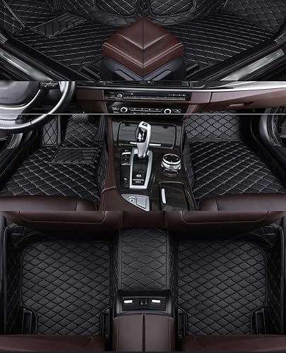 Fußmatten Autotepiche Für Mercedes W213 E-Klasse 2019-2022 Custom Car Bodenmatte Handytasche Autoinnenraum(Schwarz Rot) von DZSQOSJB