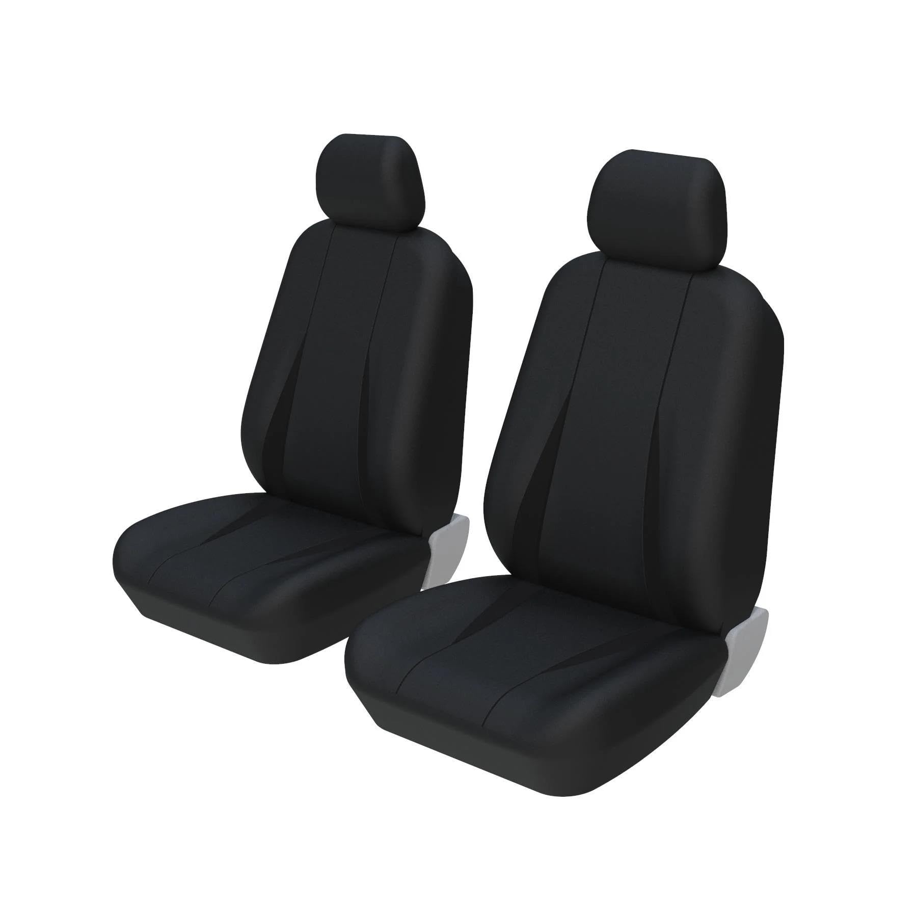 SitzbezüGe Auto Autositz- Und Kopfstützenbezüge Komplettes Set Universell Passend Für Elastische Säume Für Peugeot 208 Für Hyundai Vordersitze(Schwarz) von DZSQOSJB
