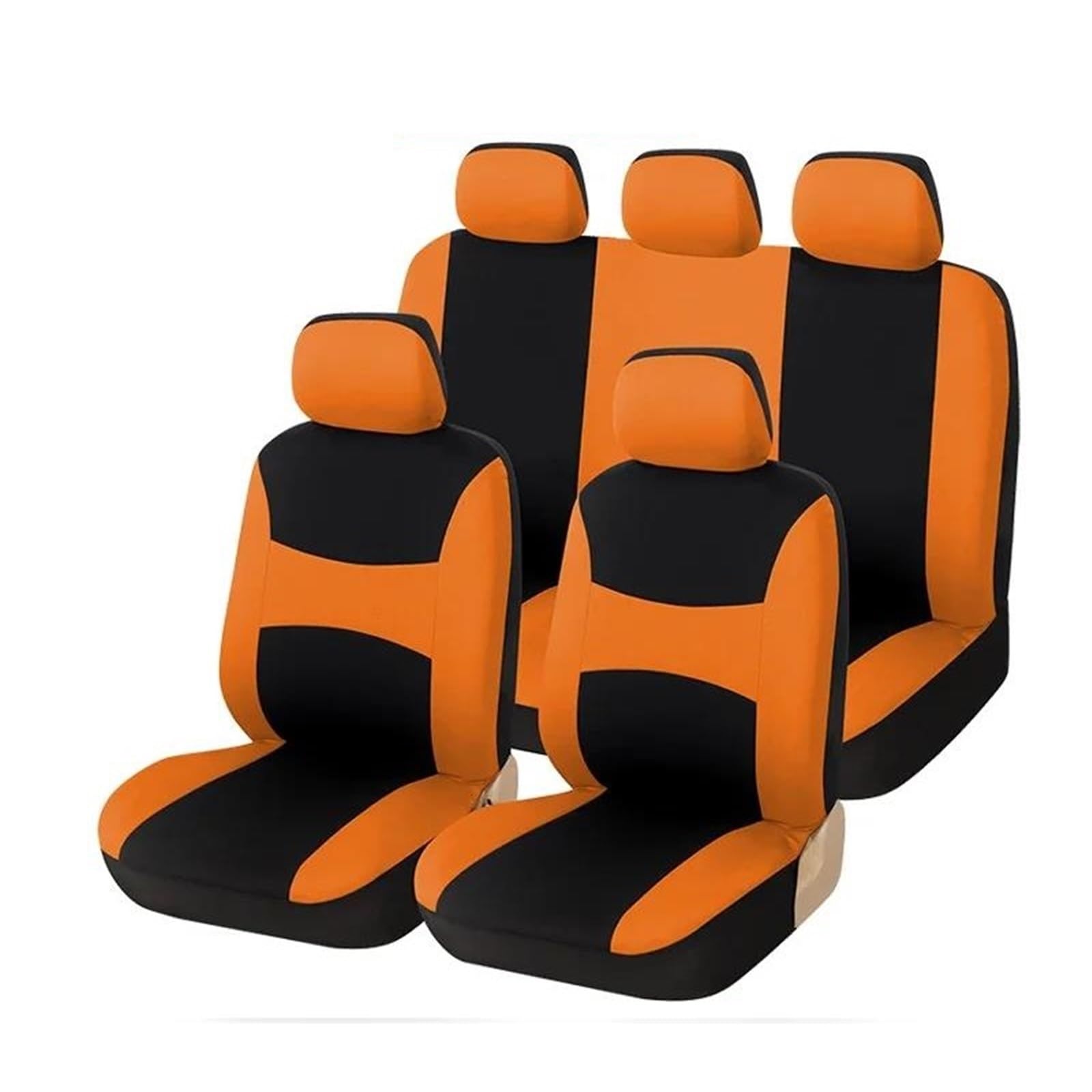 SitzbezüGe Auto Autositzbezug Mehrere Farben Airbag Kompatibel Für Rio K2 Für Focus Für Peugeot Universelles Innenzubehör Vordersitze(Orange) von DZSQOSJB