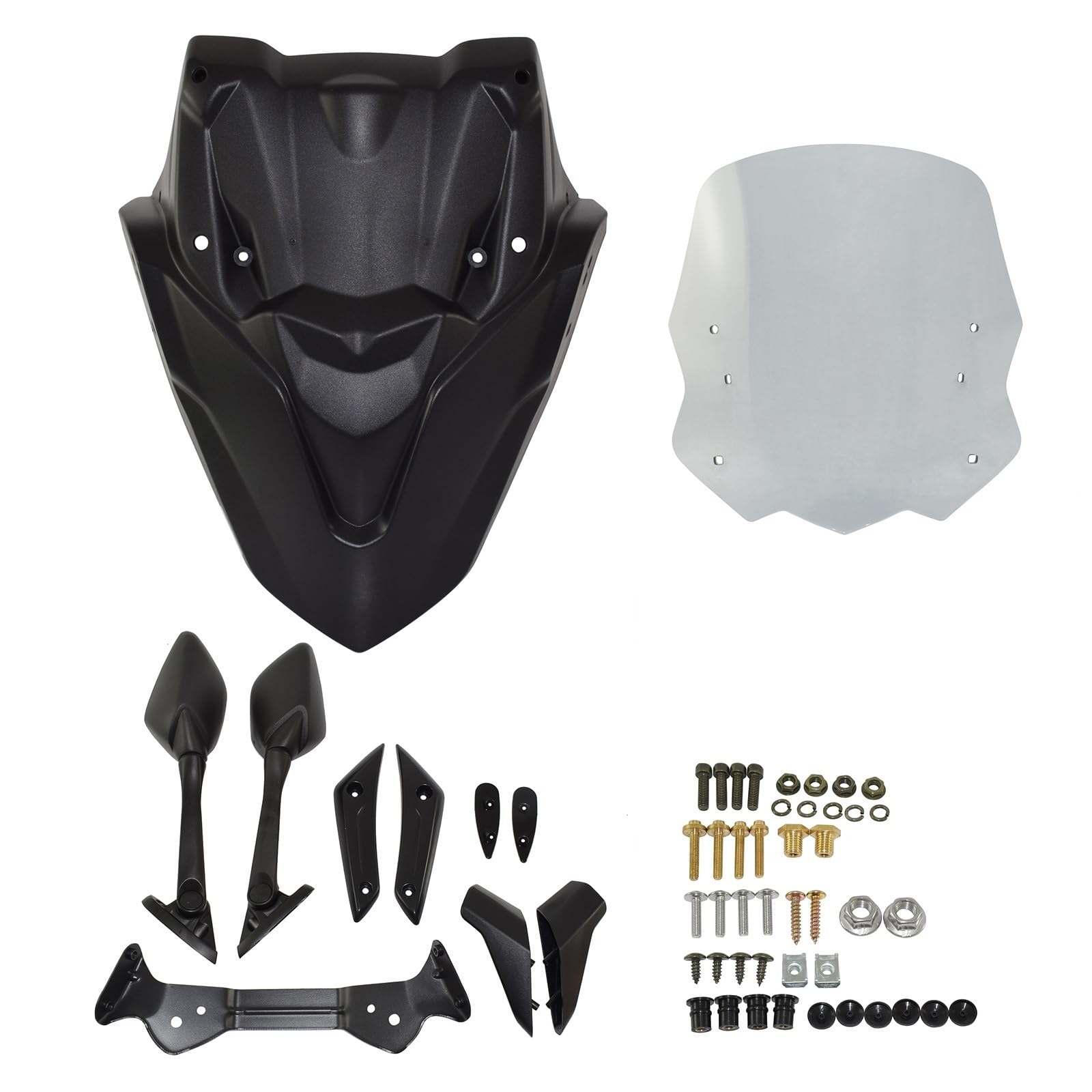 Spoiler Aufsatz Motorrad-Windschutzscheiben-Frontmaske Rückspiegel-Set Für Für NMAX155 2021–2023 Motorrad Windabweiser(Smoke Gray) von DZSQOSJB