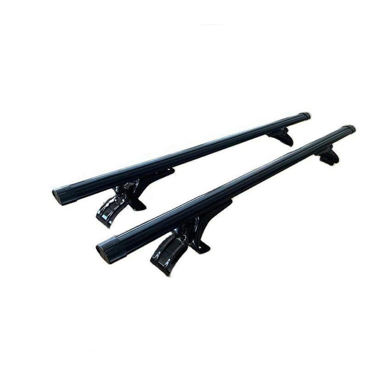 Dachgepäckträger 125CM 135CM Universal Auto Dachträger Kit Keine Notwendigkeit Dachreling Aluminiumlegierung Querstange Gepäckträger Für Limousine Limousine Dachteile(125CM Black) von DZSQPMFG