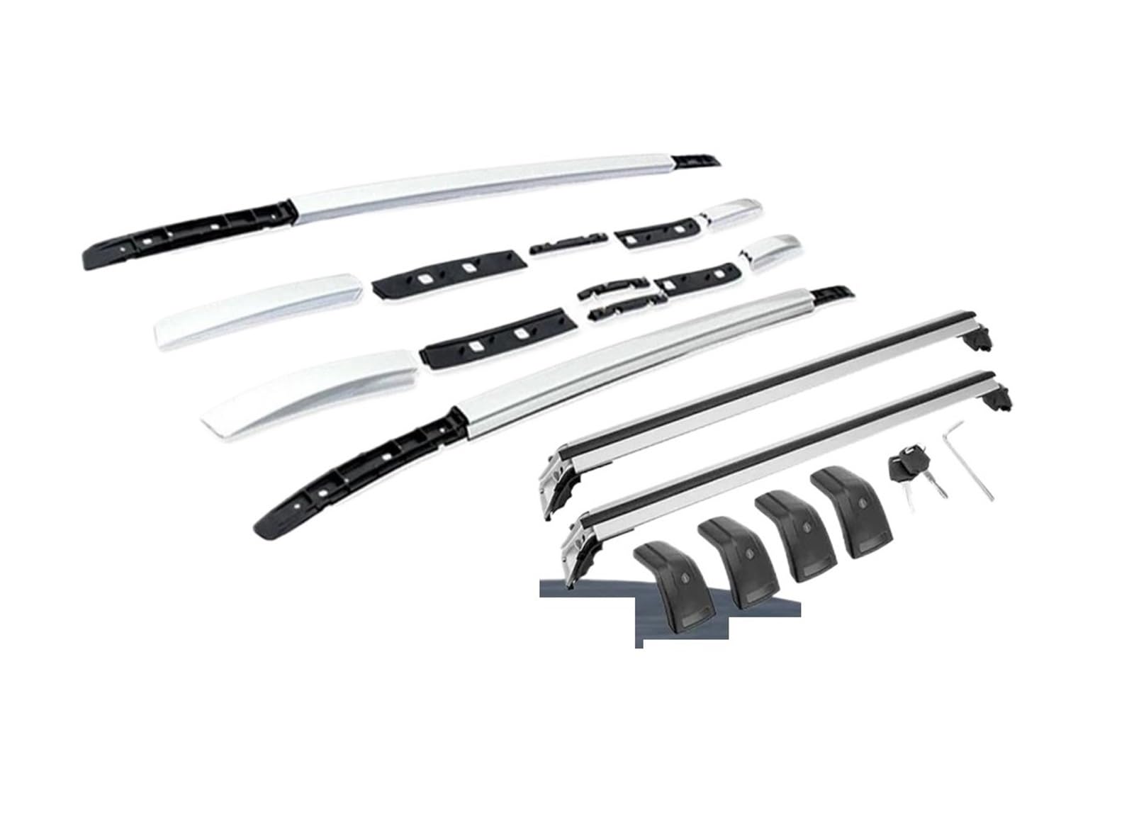 Dachgepäckträger 4Pcs Aluminium Für Mitsubishi Für Outlander 2022 2023 Dachreling Racks Seite Schiene Bar Querlatte Kreuz Bar Dachteile von DZSQPMFG