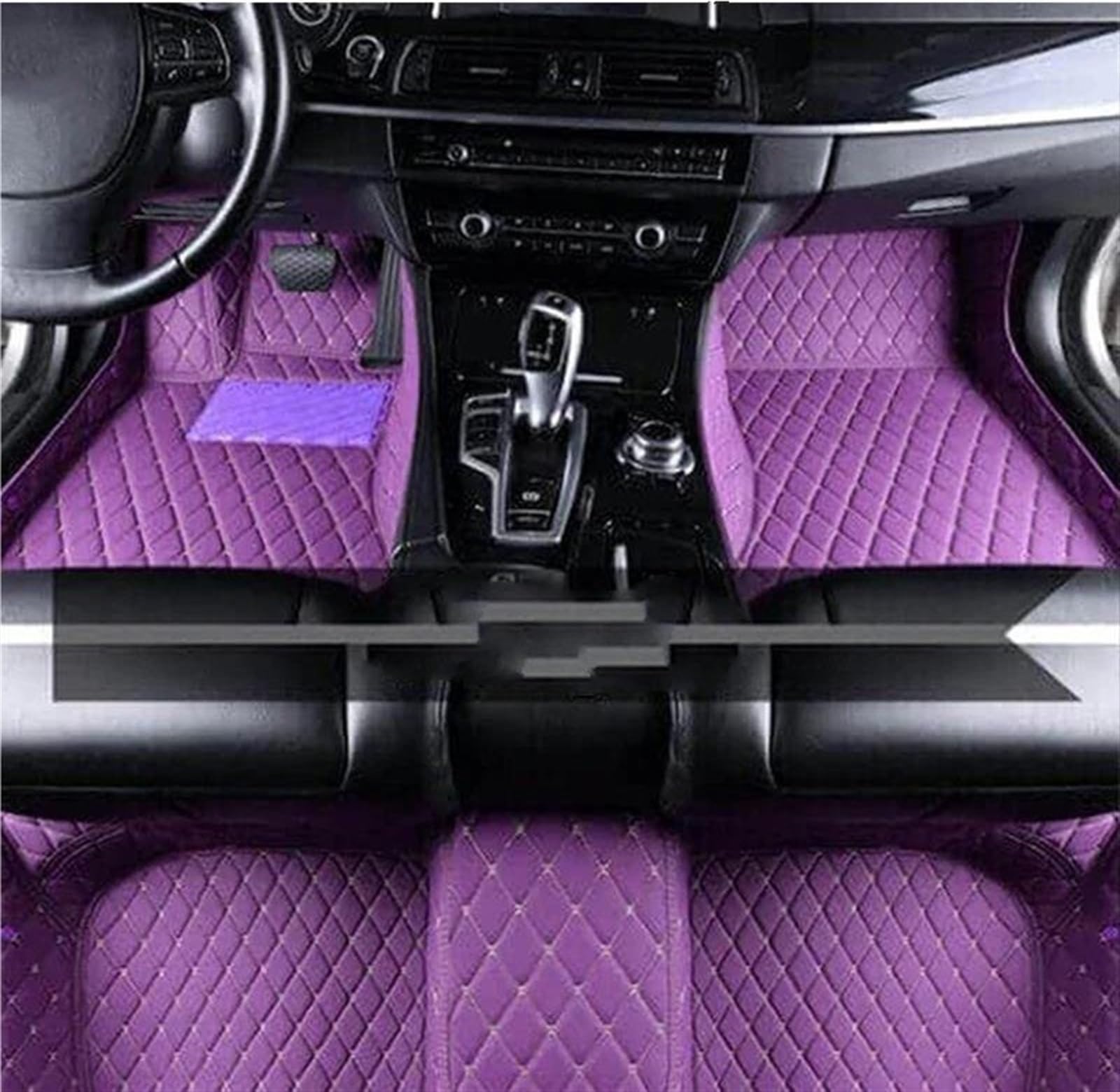 Die Autofussmatte Für Hyundai Für Getz TB 2002 2003 2004 2005 2006 2007 2008 2009 2010 2011 Auto Fußmatten Leder Teppiche Antirutschmatten(LHD Purple) von DZSQPMFG