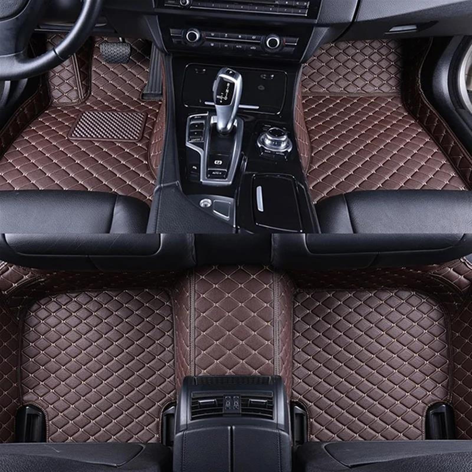 Die Autofussmatte Für Hyundai Für Sonata LF 2015 2016 2017 2018 2019 Auto Fußmatten Anti-Slip Teppich Fuß Pads Set Innen Zubehör Antirutschmatten(LHD-Coffee) von DZSQPMFG