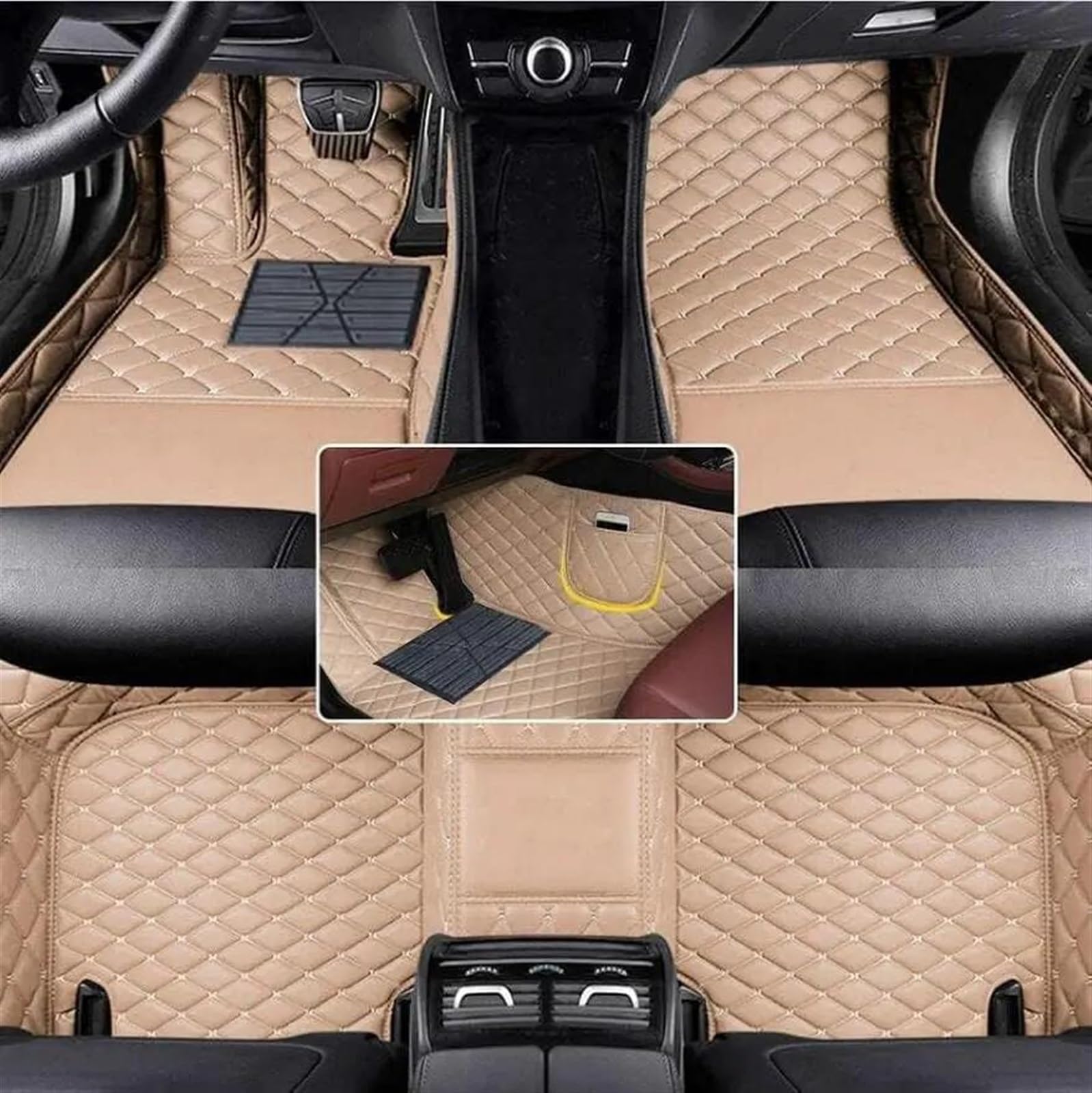 Die Autofussmatte Für X5 E53 2004 2005 2006 2007 2008 Kunstleder-Autobodenmatte Schützen Sie Das Innenzubehör Ihres Fahrzeugs Antirutschmatten(Beige) von DZSQPMFG