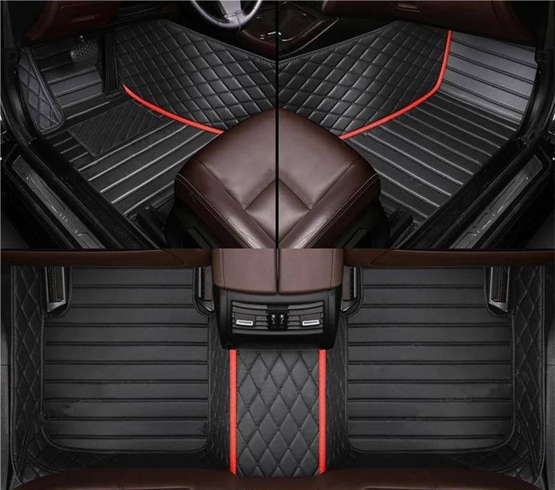 Antirutschmatten Für Cadillac SRX (Fünfsitz) 2010 2011 2012 2013 2014 2015 2016 Custom Car Fußmatten Anti-Rutsch-Teppich-Fußpolster-Set Teppich(3-Red-Black) von DZSQQGSDSF