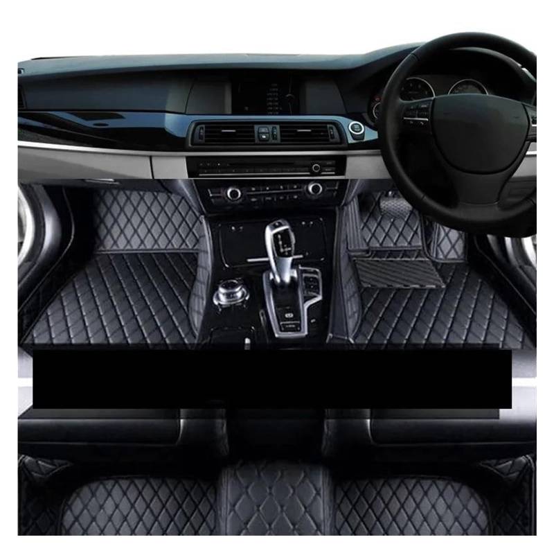 Antirutschmatten Für Nissan Für Leaf ZE1 2018 2019 2020 2021 2022 Leder Auto Fußmatten Anti-Slip Teppich Innen Set Auto Zubehör Teppich(RHD Black Black) von DZSQQGSDSF