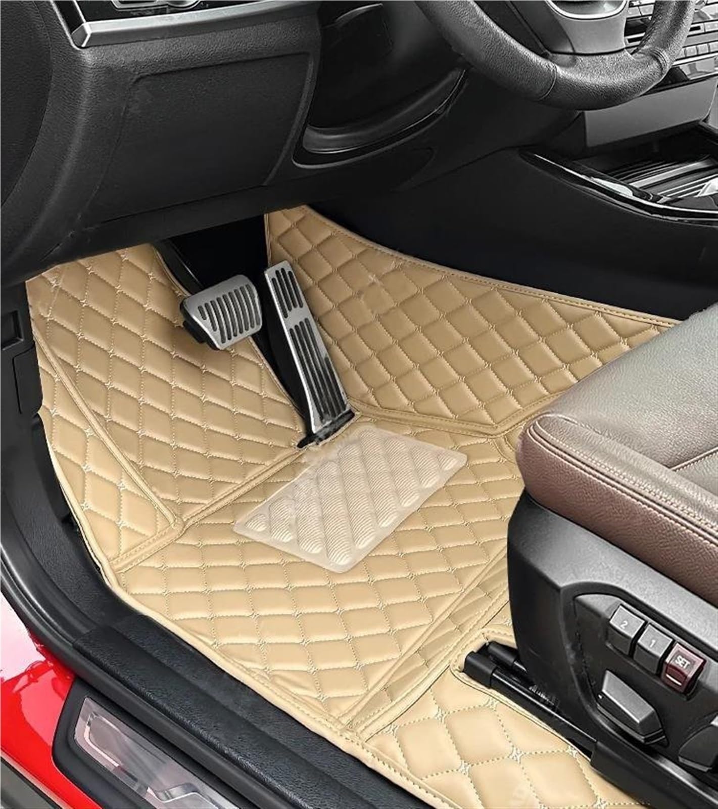 Antirutschmatten Für Toyota Für RAV4 XA50 (E-CVT) 2020 2021 2022 2023 2024 Auto Fußmatten Anti-Slip Teppich Innen Zubehör Teppich(1PC-BEIGE,LHD) von DZSQQGSDSF