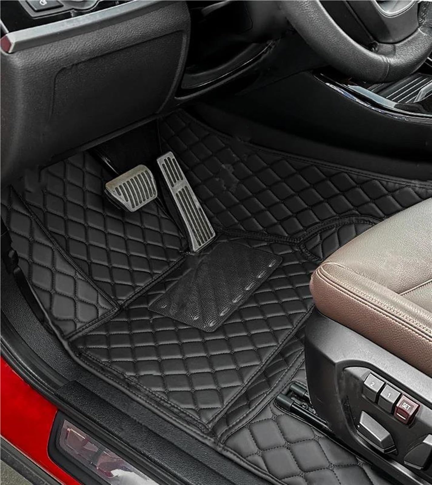 Antirutschmatten Für Toyota Für RAV4 XA50 (E-CVT) 2020 2021 2022 2023 2024 Auto Fußmatten Anti-Slip Teppich Innen Zubehör Teppich(1PC-Black-Black,RHD) von DZSQQGSDSF