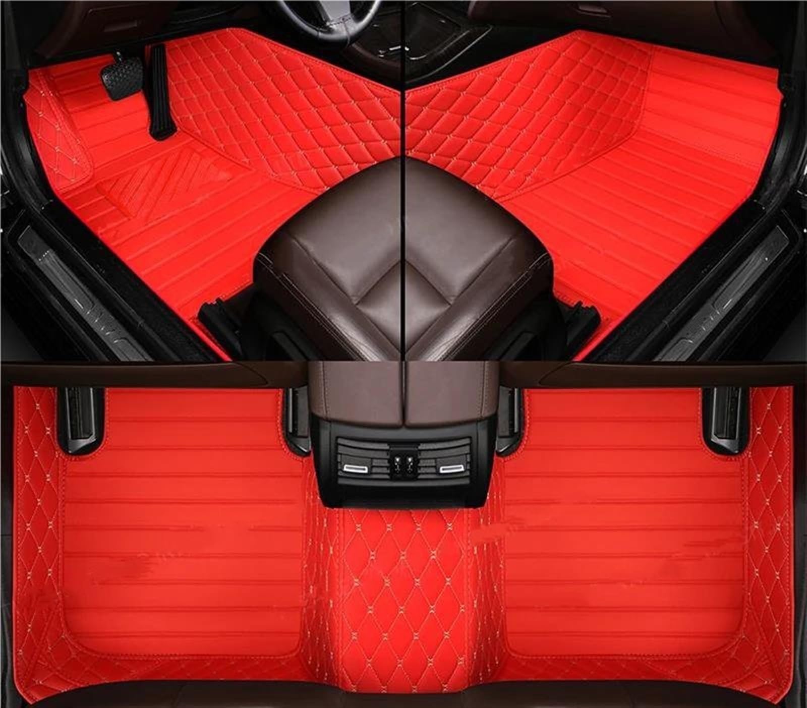 Antirutschmatten Für VW Für Phaeton Fünf Sitze 2007 2008 2009 2010 2011 2012 2013 2014 2015 2016 Custom Car Fußmatten Teppich Fuß Pads Teppich(1-Red) von DZSQQGSDSF