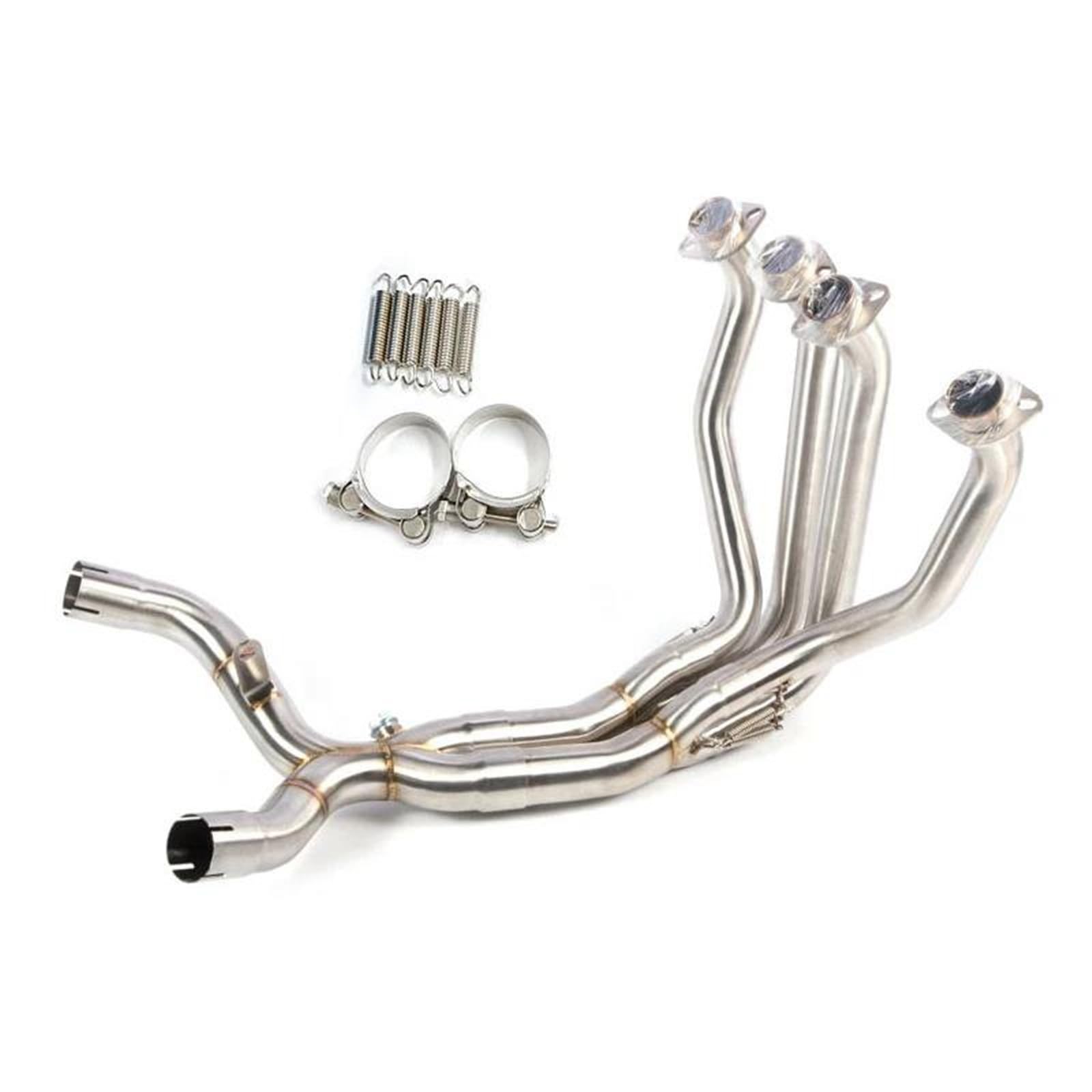 Motorrad Schalldämpfer Für KAWASAKI Für Z1000 Für Z1000SX 2010-2021 Motorrad-Vollauspuffsysteme Auspuff Edelstahl Front Link Pipe Esacpe Schalldämpfer Schalldämpfer Auspuffrohr(Silber) von DZSQQGSDSF