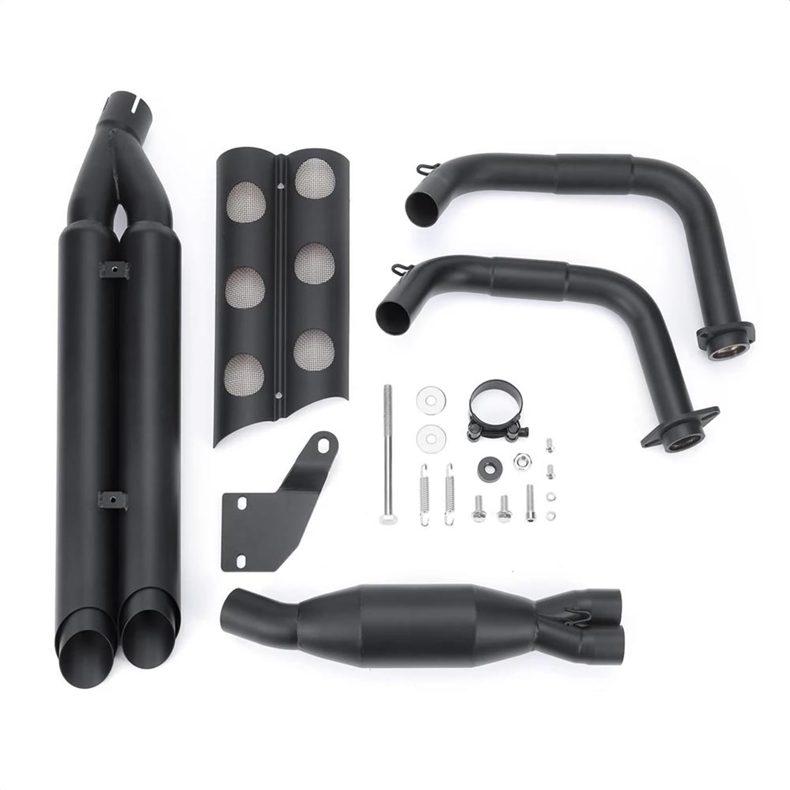 Motorrad Schalldämpfer Für Kawasaki Für 650 Für VN650 Für EN650 2015-2022 Motorrad Slip-on Schalldämpfer Auspuffrohr Mit Hitzeschild Kit Schalldämpfer Auspuffrohr(Double pipe) von DZSQQGSDSF