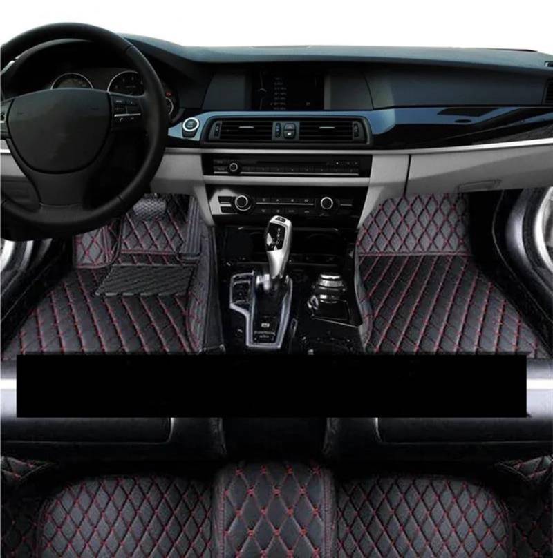 Teppich Für CR-V RS 2023 2024 2025 7 Sitz Auto Fußmatten Wasserdicht Teppich Fuß Pads Set Auto Innen Zubehör Auto Fußmatten(LHD Black Red) von DZSQRGHGGH
