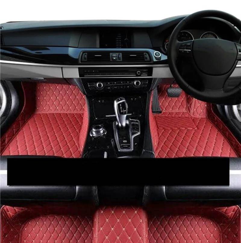 Teppich Für CR-V RS 2023 2024 2025 7 Sitz Auto Fußmatten Wasserdicht Teppich Fuß Pads Set Auto Innen Zubehör Auto Fußmatten(RHD Maroon) von DZSQRGHGGH