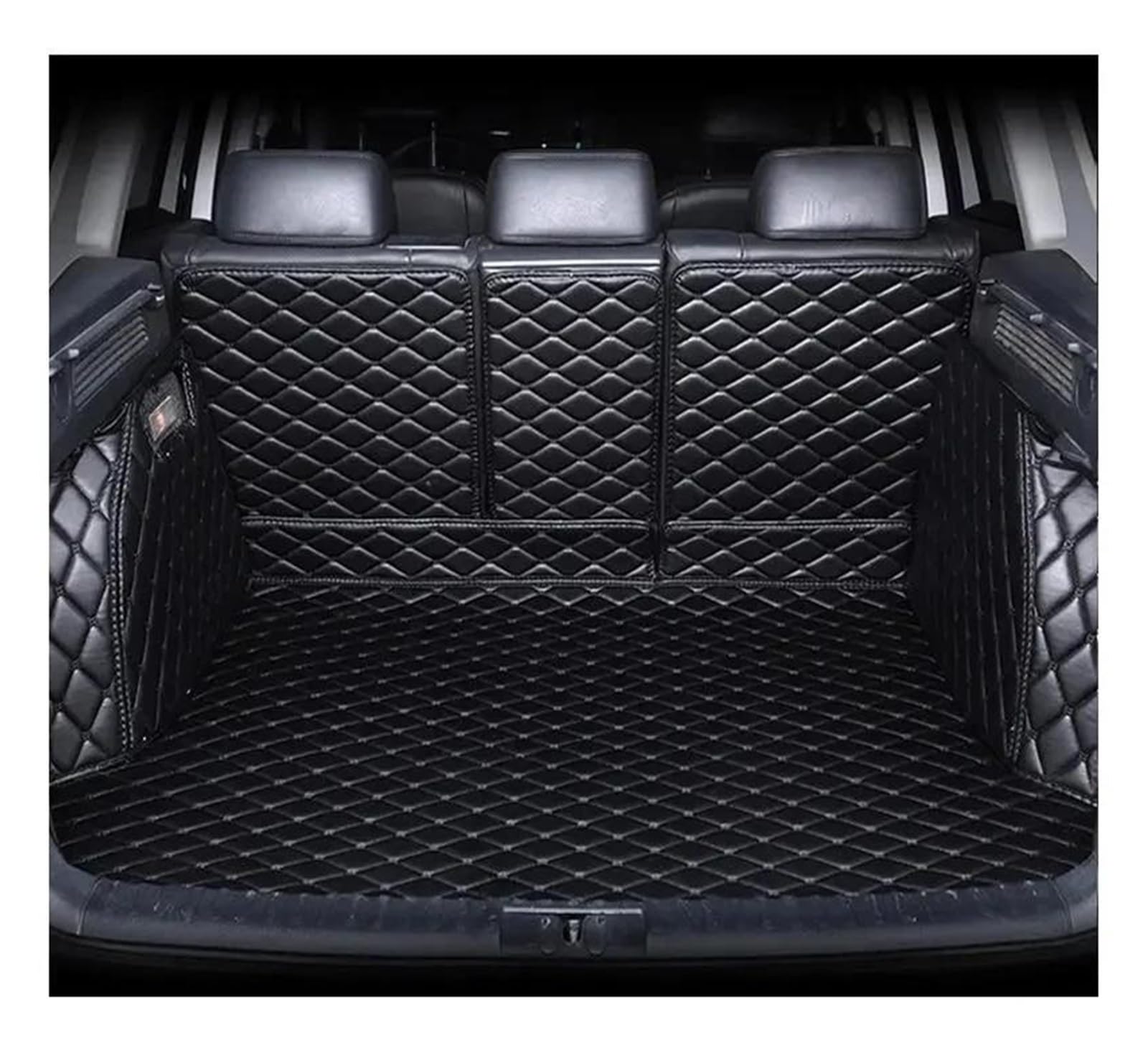 Auto Kofferraummatte Für Acura MDX Sieben Sitze 2010 2011 2012 2013 Auto-Kofferraummatte Cargo-Liner Teppich Innenausstattung Kofferraum Schutzmatte(Black-Black) von DZSQTGJKIO