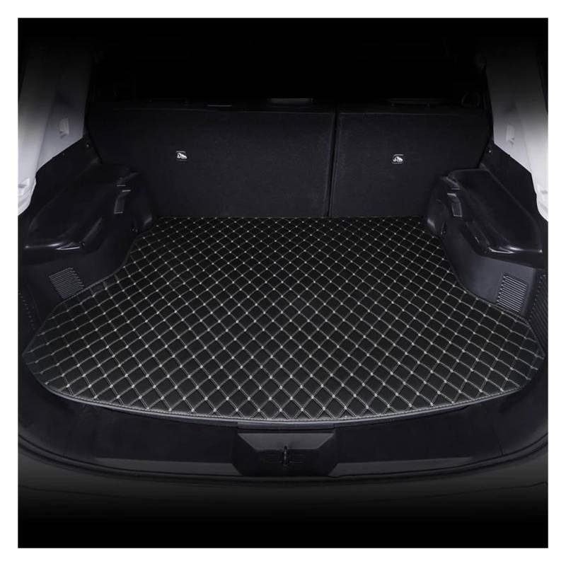 Auto Kofferraummatte Für Citroen C3 Glanz 2017 2018 2019 PU Leder Custom Car Kofferraummatten Teppich Boot Liner Matte Innen Zubehör Kofferraum Schutzmatte(Black White) von DZSQTGJKIO