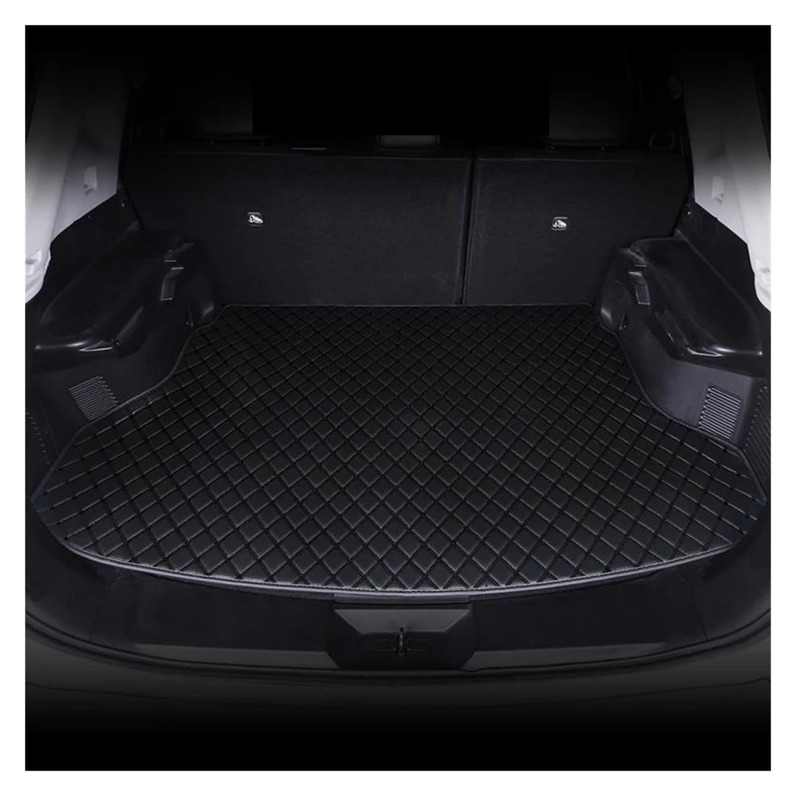 Auto Kofferraummatte Für Citroen C3 Glanz 2017 2018 2019 PU Leder Custom Car Kofferraummatten Teppich Boot Liner Matte Innen Zubehör Kofferraum Schutzmatte(Schwarz) von DZSQTGJKIO