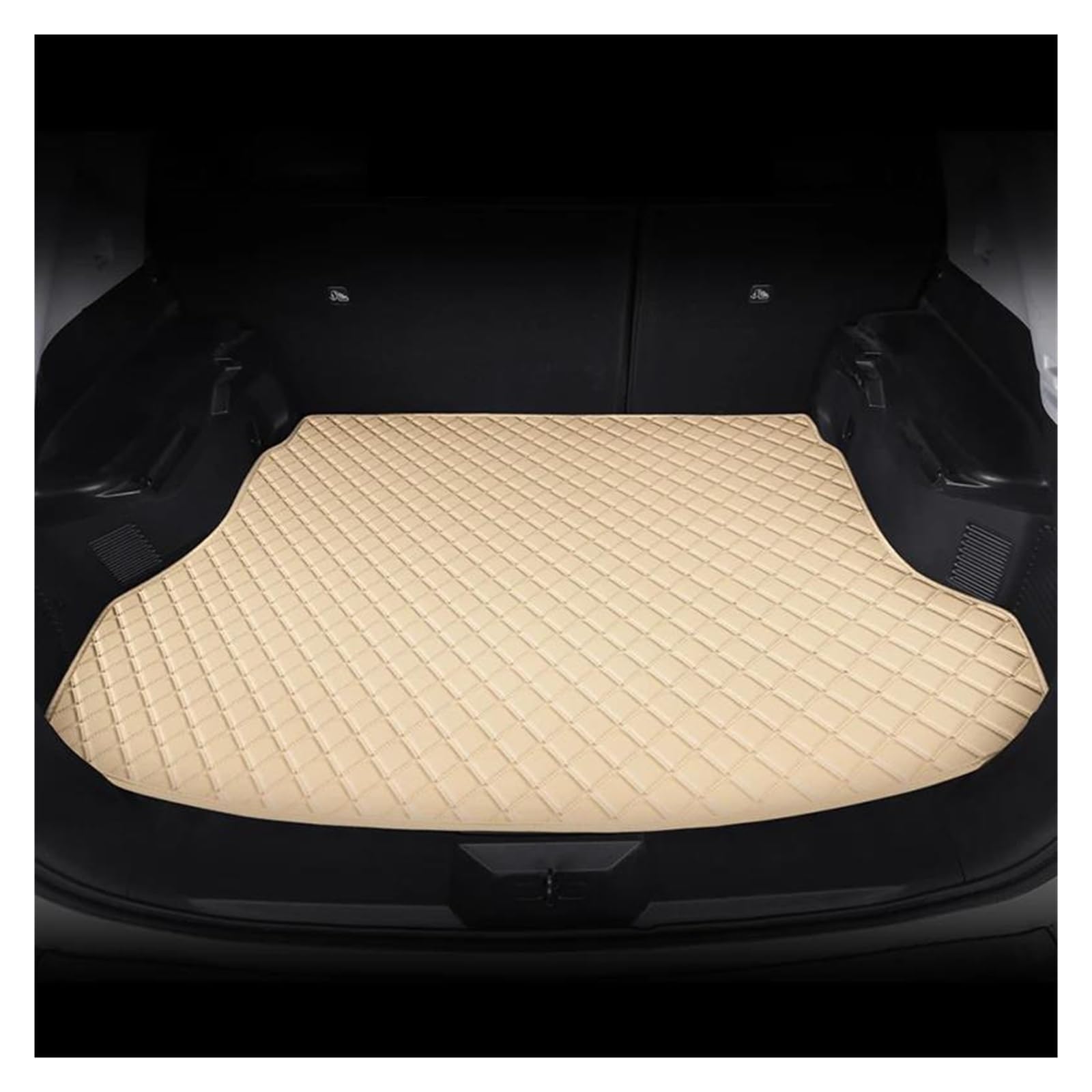 Auto Kofferraummatte Für Citroen DS3 2010 2011 2012 2013 2014 2015 2016 2017 PU-Leder-Kofferraummatten Teppich Innenausstattung Kofferraum Schutzmatte(Beige) von DZSQTGJKIO