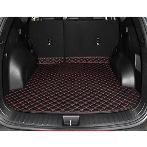 Auto Kofferraummatte Für Hyundai Für Tucson NX4 2021-2025 Custom Car Styling Kofferraum Hauptmatte Kofferraummatte Wasserdicht Anti Scratch Kofferraum Schutzmatte(Schwarz Rot) von DZSQTGJKIO