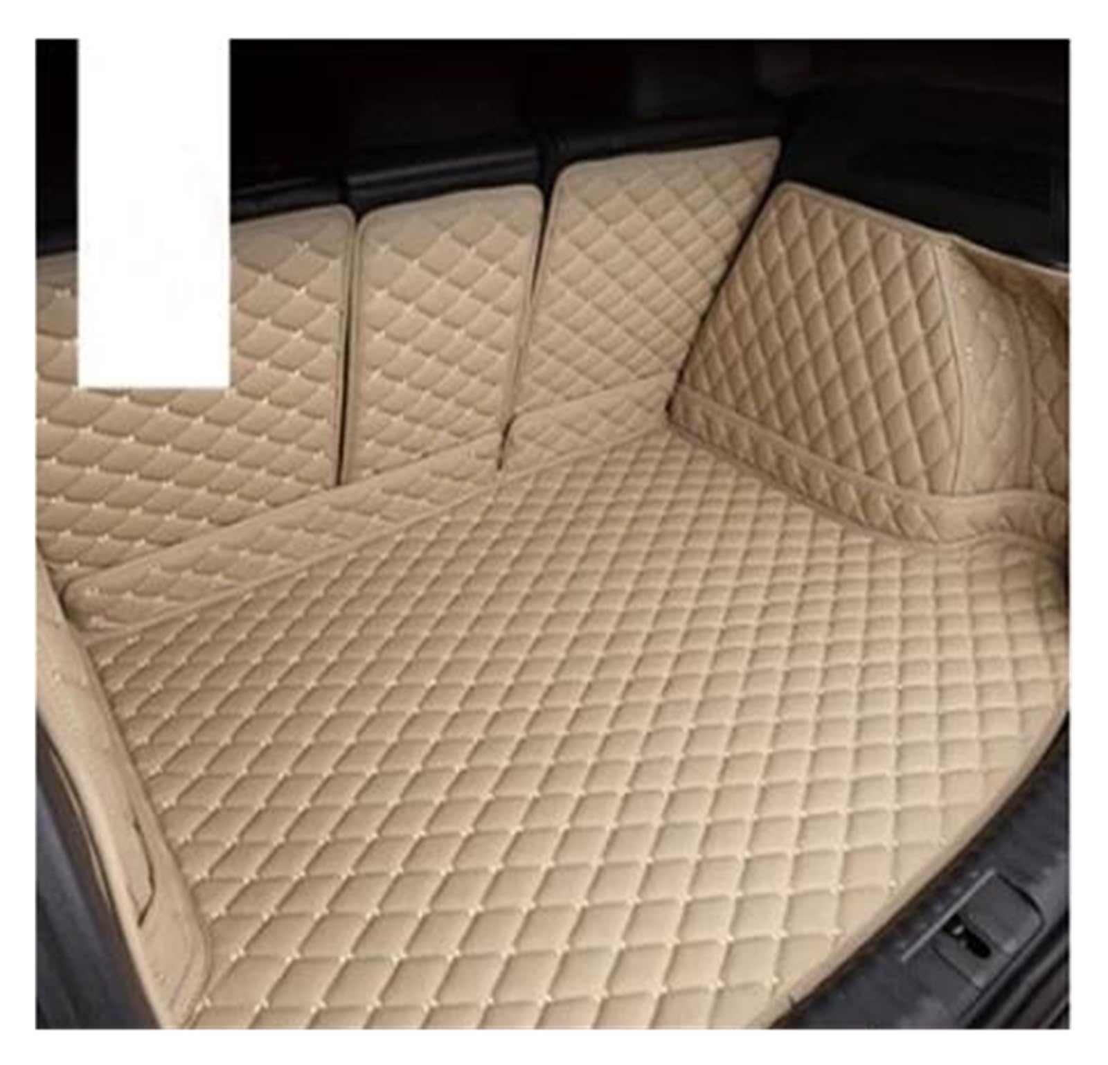 Auto Kofferraummatte Für MG MG5 2011-2021 Für Hatchback-Limousine Limousine Vollständige Abdeckung Custom Leder Auto Kofferraummatten Teppich Kofferraum Schutzmatte(Beige) von DZSQTGJKIO