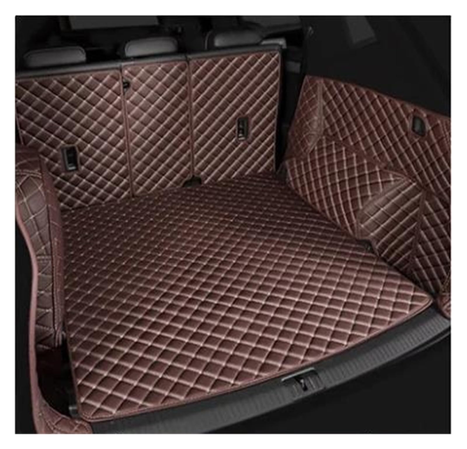 Auto Kofferraummatte Für MG MG5 2011-2021 Für Hatchback-Limousine Limousine Vollständige Abdeckung Custom Leder Auto Kofferraummatten Teppich Kofferraum Schutzmatte(Braun) von DZSQTGJKIO