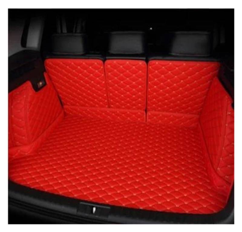 Auto Kofferraummatte Für MG MG5 2011-2021 Für Hatchback-Limousine Limousine Vollständige Abdeckung Custom Leder Auto Kofferraummatten Teppich Kofferraum Schutzmatte(Rot) von DZSQTGJKIO