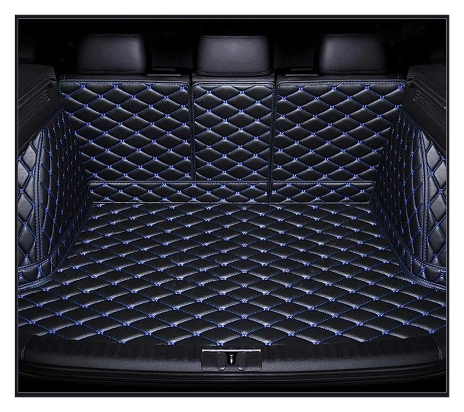 Auto Kofferraummatte Für Maserati Für Quattroporte 2013-2017 2018 2019 Auto-Kofferraummatte Mit Vollständiger Abdeckung, Kofferraumabdeckung Kofferraum Schutzmatte(Black-Blue) von DZSQTGJKIO