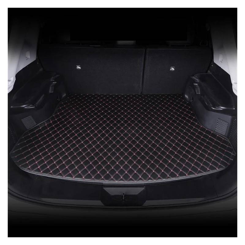 Auto Kofferraummatte Für Serie 1 F20 F21 2012-2017 2018 PU Leder Custom Car Kofferraummatten Auto Cargo Liner Boot Mat Innen Teppich Kofferraum Schutzmatte(Black pink) von DZSQTGJKIO