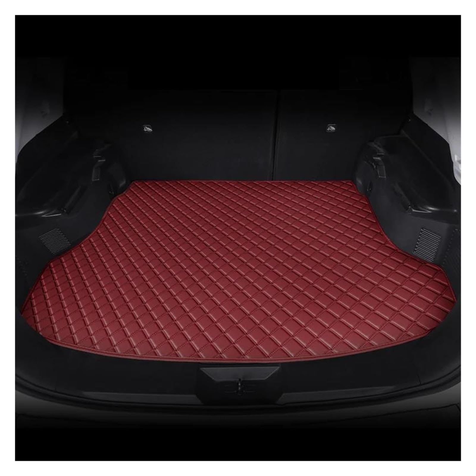 Auto Kofferraummatte Für Serie X5 E70 5Sitzer 7Sitzer 2008-2010 2011 2012 2013 PU-Leder Custom Car Kofferraummatten Innenteppich Zubehör Kofferraum Schutzmatte(WEINROT,7seat) von DZSQTGJKIO