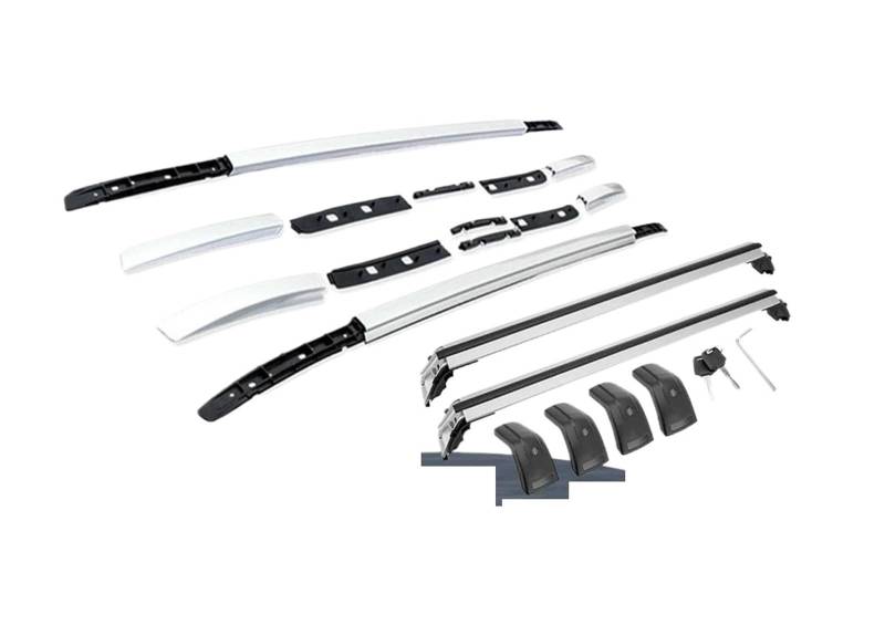 Dachbox 4Pcs Aluminium Für Mitsubishi Für Outlander 2022 2023 Dachreling Racks Seite Schiene Bar Querlatte Kreuz Bar Dachgepäckträger von DZSQTGJKIO