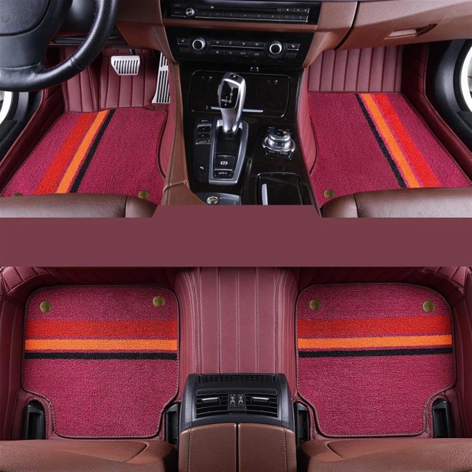 Teppich Für Civic 2016 2017 2018 2019 2020 2021 Leder Custom Full Set Auto Fußmatten Innen Zubehör Anti-Slip Teppich Auto Fußmatten(5 PCS1) von DZSQTGJKIO