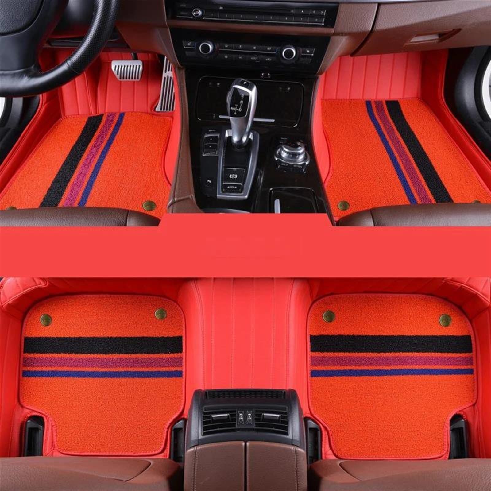 Teppich Für Civic 2016 2017 2018 2019 2020 2021 Leder Custom Full Set Auto Fußmatten Innen Zubehör Anti-Slip Teppich Auto Fußmatten(5 PCS5) von DZSQTGJKIO