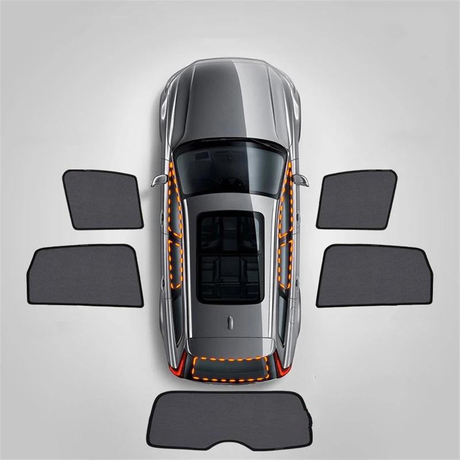 Auto-Sonnenschutz Auto Fenster Sonnenschutz UV Schutz Auto Vorhang Sonnenschutz Visier Net Mesh Für CR-V III Für CRV 2007 2008 2009 2010 2011 Auto Sonnenblende(5Pcs Sunshades) von DZSQTUND