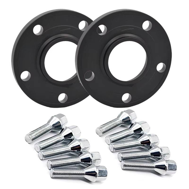 Spurverbreiterung Auto Spurverbreiterungen Centric Rad Dichtung Flansch Radnabe Adapter + Radmutter Rad Spacer Für E90 Für M1 Für M3 Für M6 E36 E65 Auto Rad Distanzscheiben(Black 15mm 40mmM14x1.25) von DZSQWETYU