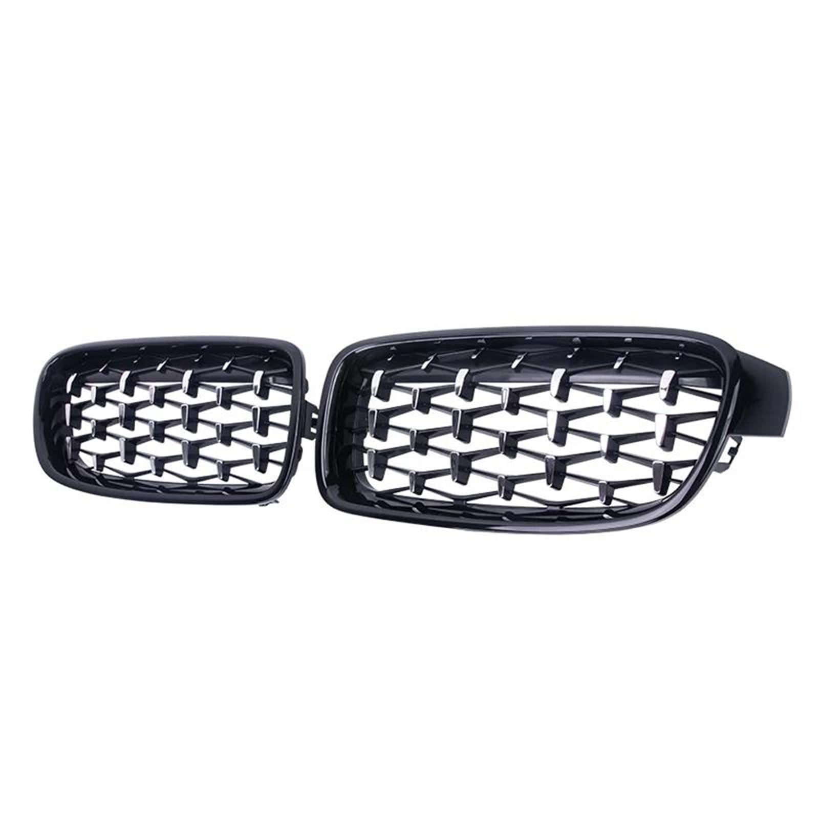 Doppel-Lamellen Grill Für 3er F30 F31 F35 325xi 320i 325i 325i 328i 330i 2012–2019, Auto-Diamant-Frontnierengrill, Racing-Grill Grill(Silver and Black) von DZST