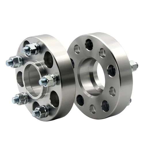 Spurverbreiterung Spurplatten 2 Stück PCD 5x108 CB 65,1 Mm Aluminium-Radabstandshalter-Adapter 5 Lug Geeignet 407/408/508/607 Auto 15/20/25/30/35/40/45/50 Mm Lochkreisadapter(2PC Silver 20mm) von DZST