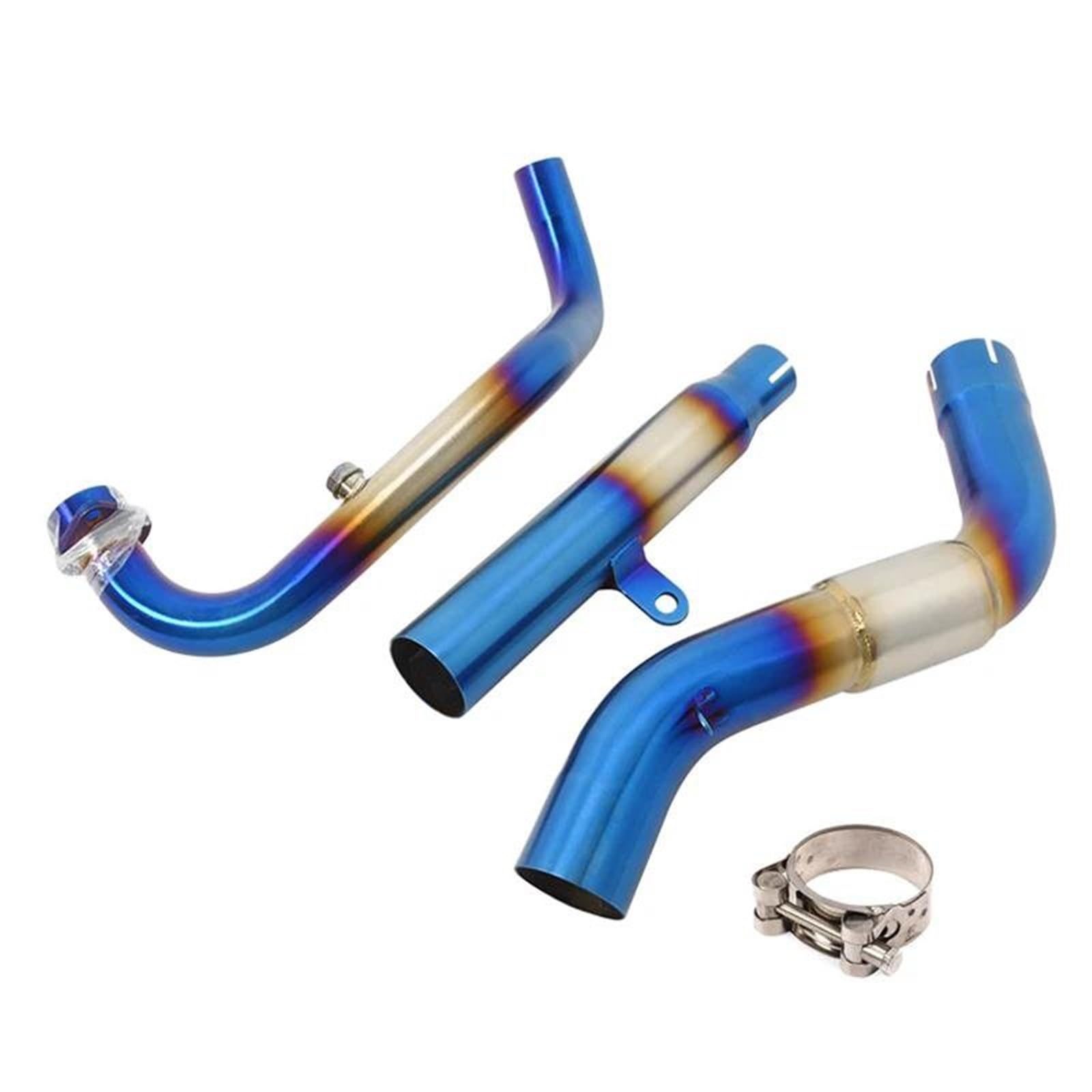 Schalldämpfer Motorradauspuffanlage Escape Modify Front Link Pipe Anschluss 51mm Schalldämpfer Für ZONTES Für ZT310R Für 310R Für ZT310T Für ZT310X 2018-2022 Motorrad Schalldämpfer(Blau,2021-2022) von DZSTAIYOUSM