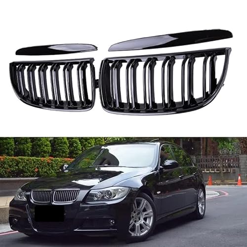 KüHlergrill Car Front Niere Grill Für 3er Für E90 E91 2005–2012 Dekor Zierleiste Zierleiste Kompatibel(Decor trims) von DZSTBUJIY