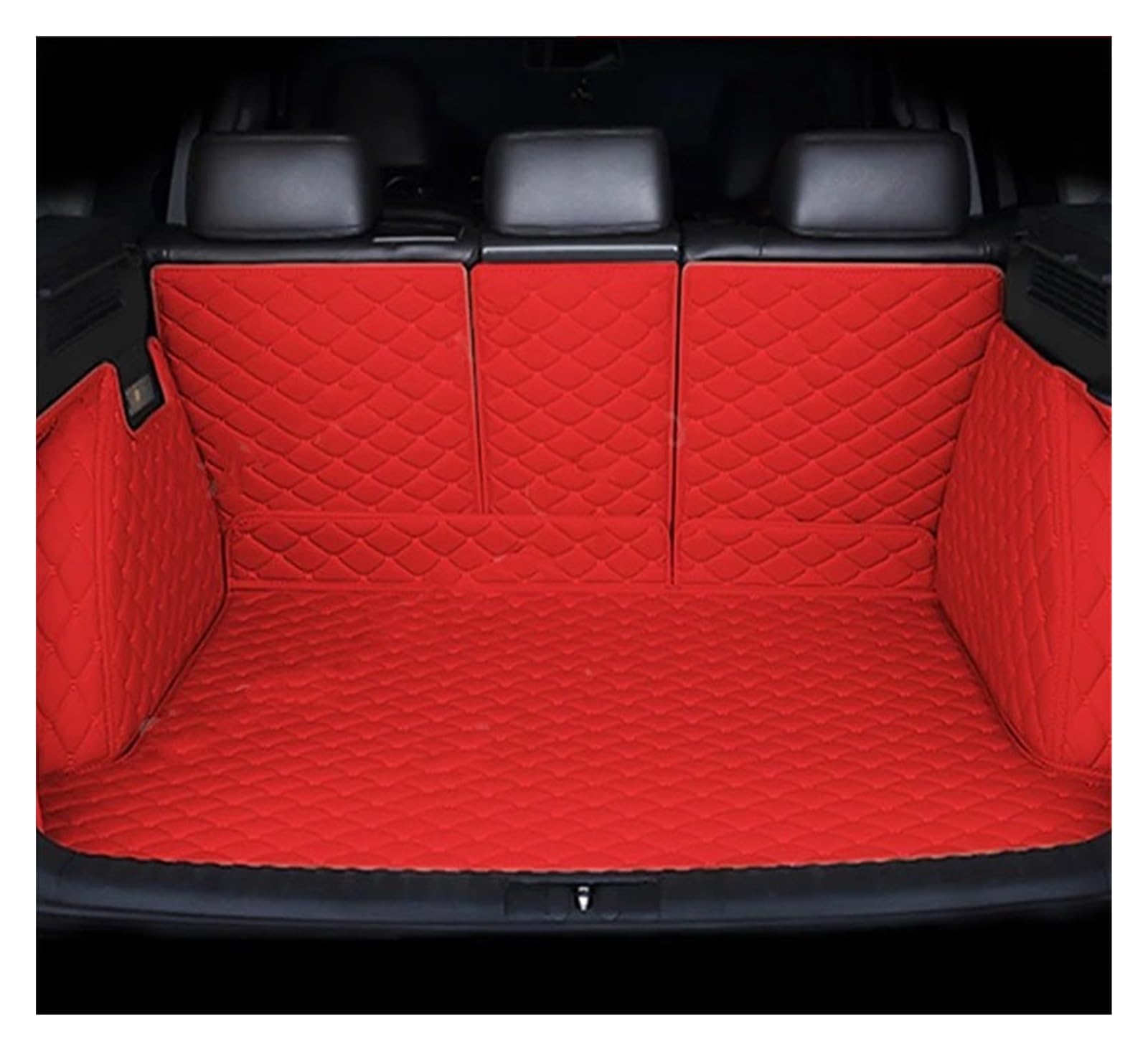 Auto Matte Für VW Für Passat B7 2010~2014 wasserdichte Schutz Pads Auto Kofferraum Matte Kofferraum Fenster Pad Auto Zubehör Kofferraummatte Kofferraumschutz Matte(R Red,Full Cover) von DZSYANJIASM