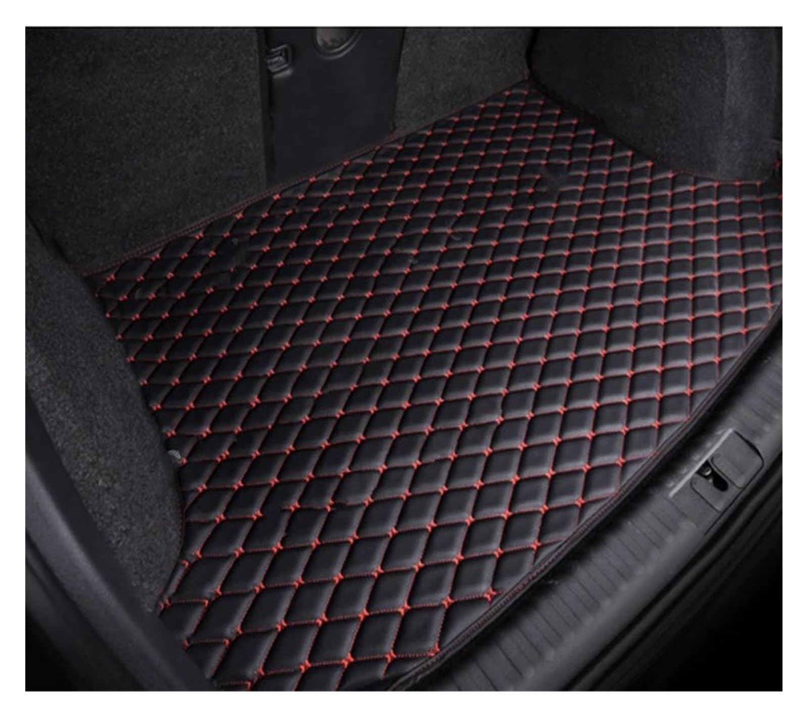 Auto Matte Für VW Für Passat B7 2010~2014 wasserdichte Schutz Pads Auto Kofferraum Matte Kofferraum Fenster Pad Auto Zubehör Kofferraummatte Kofferraumschutz Matte(Schwarz Rot,Halbpack) von DZSYANJIASM