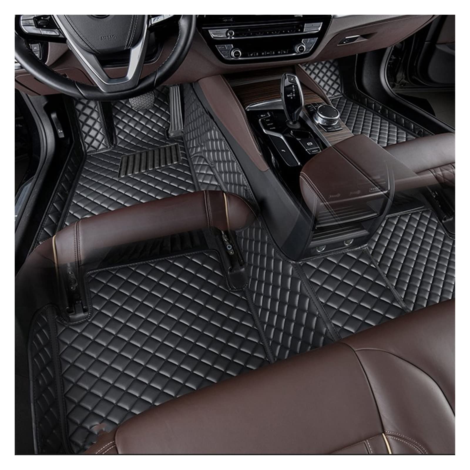 Auto Matten Auto-Fußmatte Für Skoda Für Octavia 2 Für Superb 3 Für Fabia Für Kodiaq Für A5 Custom Waterproof Leather Foot Pad Auto Fussmatten(Schwarz) von DZSYANJIASM