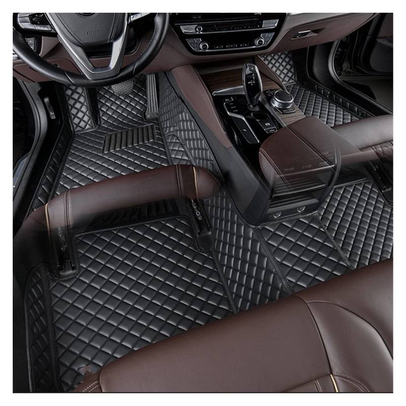 Auto Matten Auto-Fußmatte Für Skoda Für Octavia 2 Für Superb 3 Für Fabia Für Kodiaq Für A5 Custom Waterproof Leather Foot Pad Auto Fussmatten(Schwarz) von DZSYANJIASM