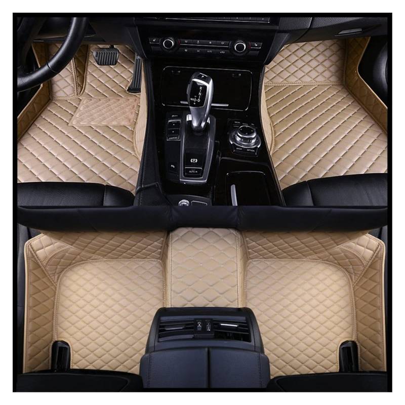 Auto Matten Auto-Fußmatten Für Hyundai Für Genesis Für Coupé 2008~2012 Innenausstattung Passend Für Lederteppiche Teppiche Pads Auto Fussmatten(Beige) von DZSYANJIASM