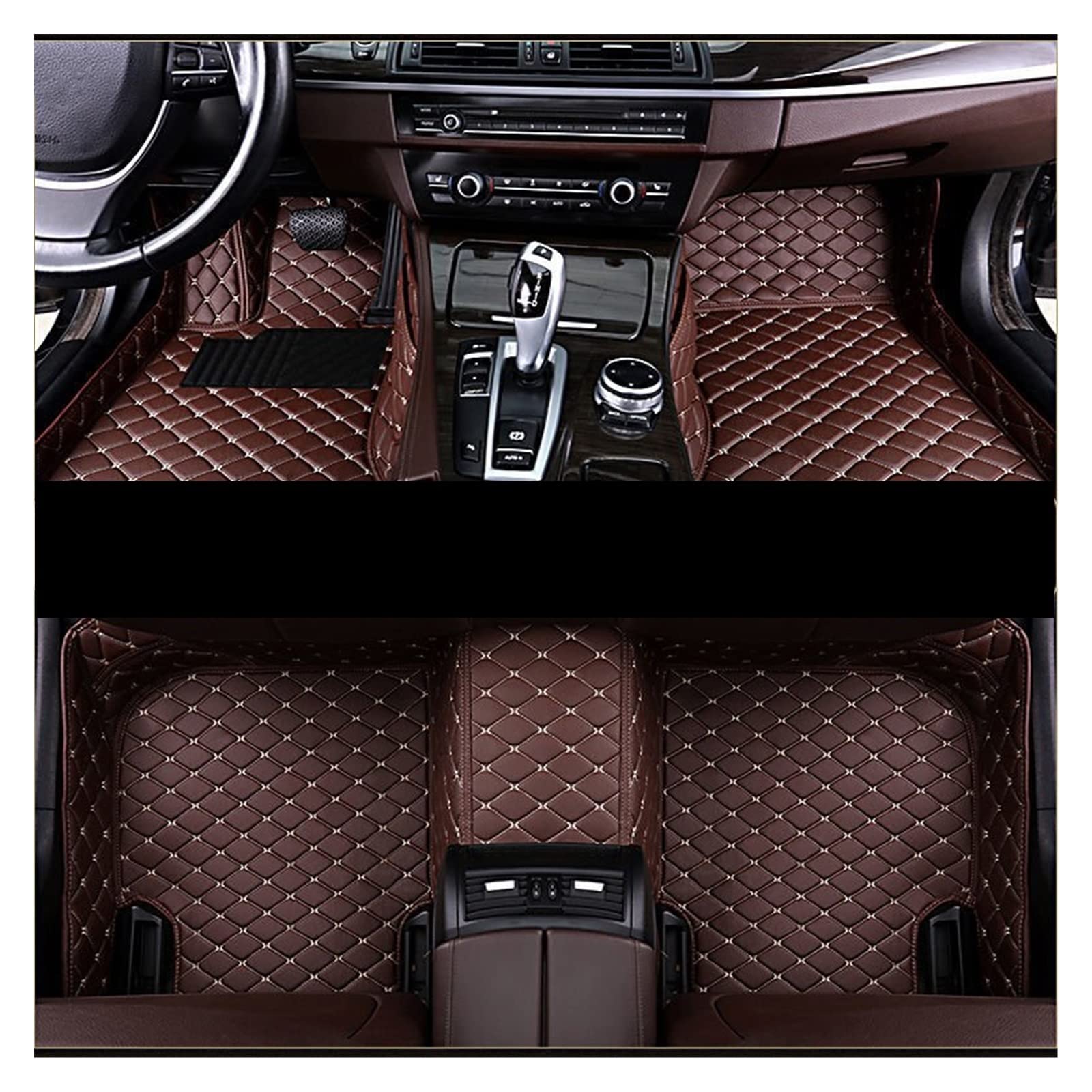 Auto Matten Auto-Fußmatten Für Kia Für Optima Für K5 Für JF 2016-2019 Auto-Innenausstattung Zubehör Custom Leder Dash Rugs Fußpolster Auto Fussmatten(Kaffee) von DZSYANJIASM