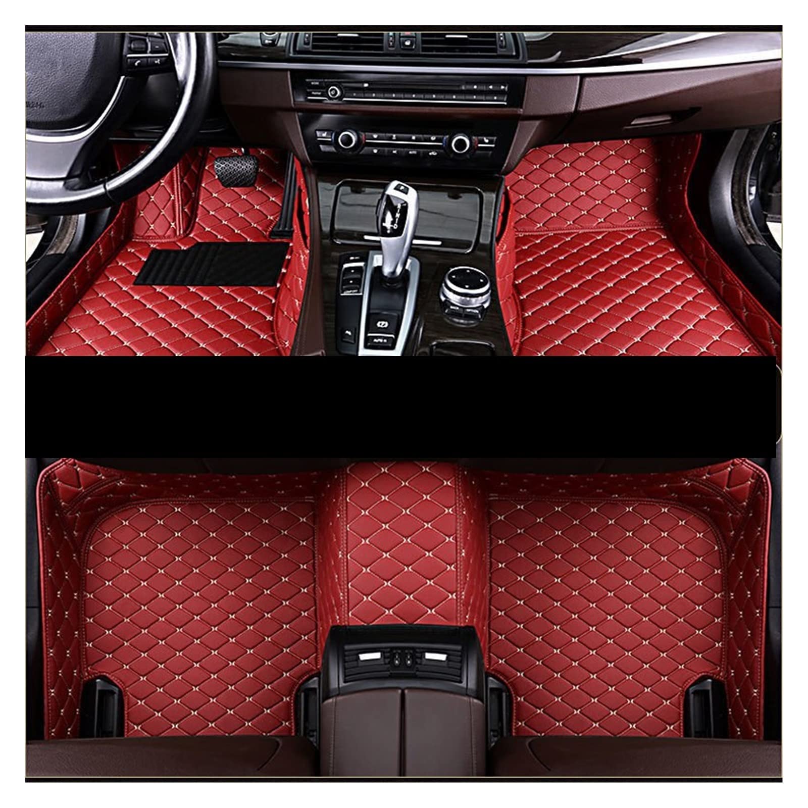 Auto Matten Auto-Fußmatten Für Kia Für Optima Für K5 Für JF 2016-2019 Auto-Innenausstattung Zubehör Custom Leder Dash Rugs Fußpolster Auto Fussmatten(Rot) von DZSYANJIASM