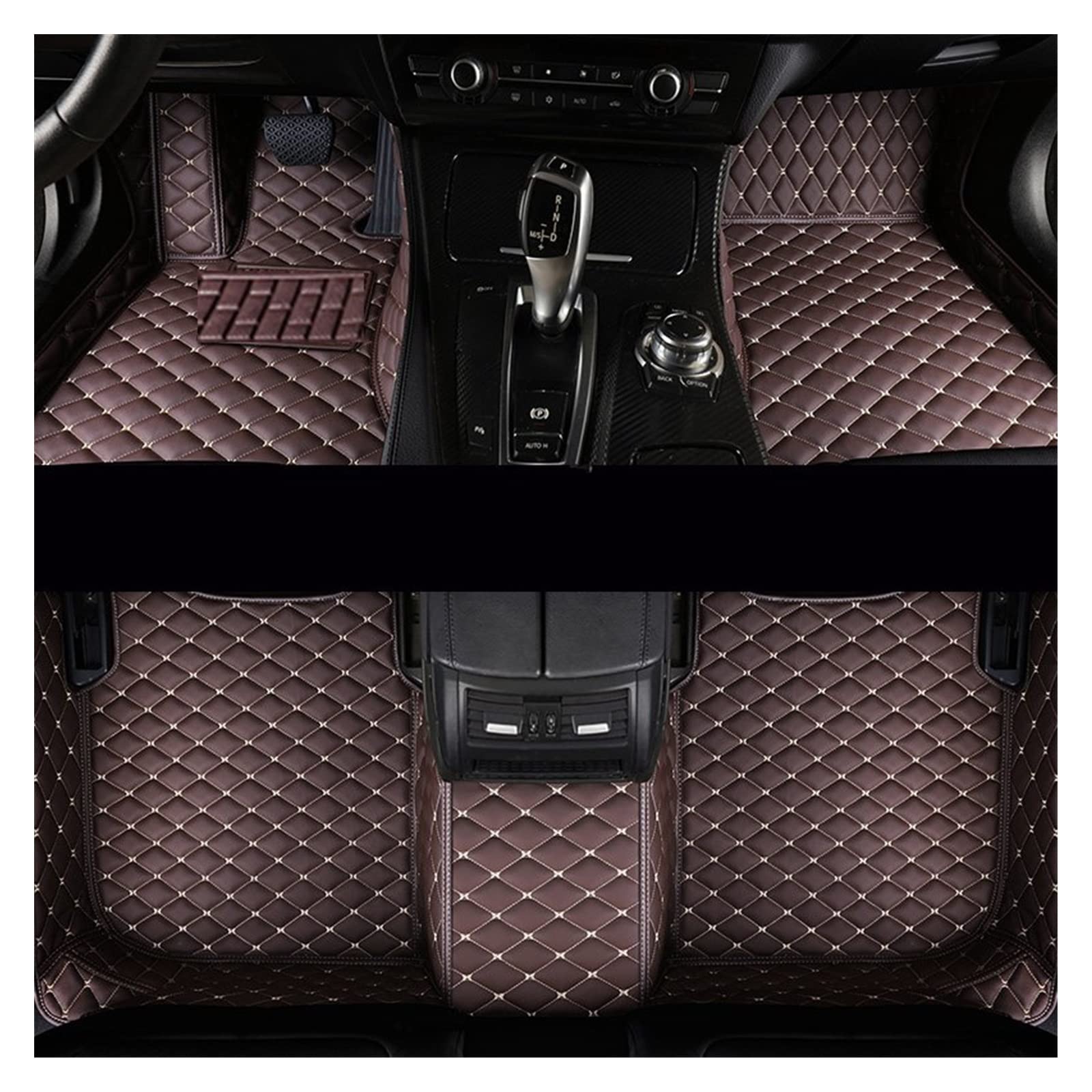 Auto Matten Auto-Fußmatten Für Toyota Für Tundra Five Seats 2014 2015 Custom Auto Foot Pads Automobile Carpet Cover Auto Fussmatten(Kaffee) von DZSYANJIASM