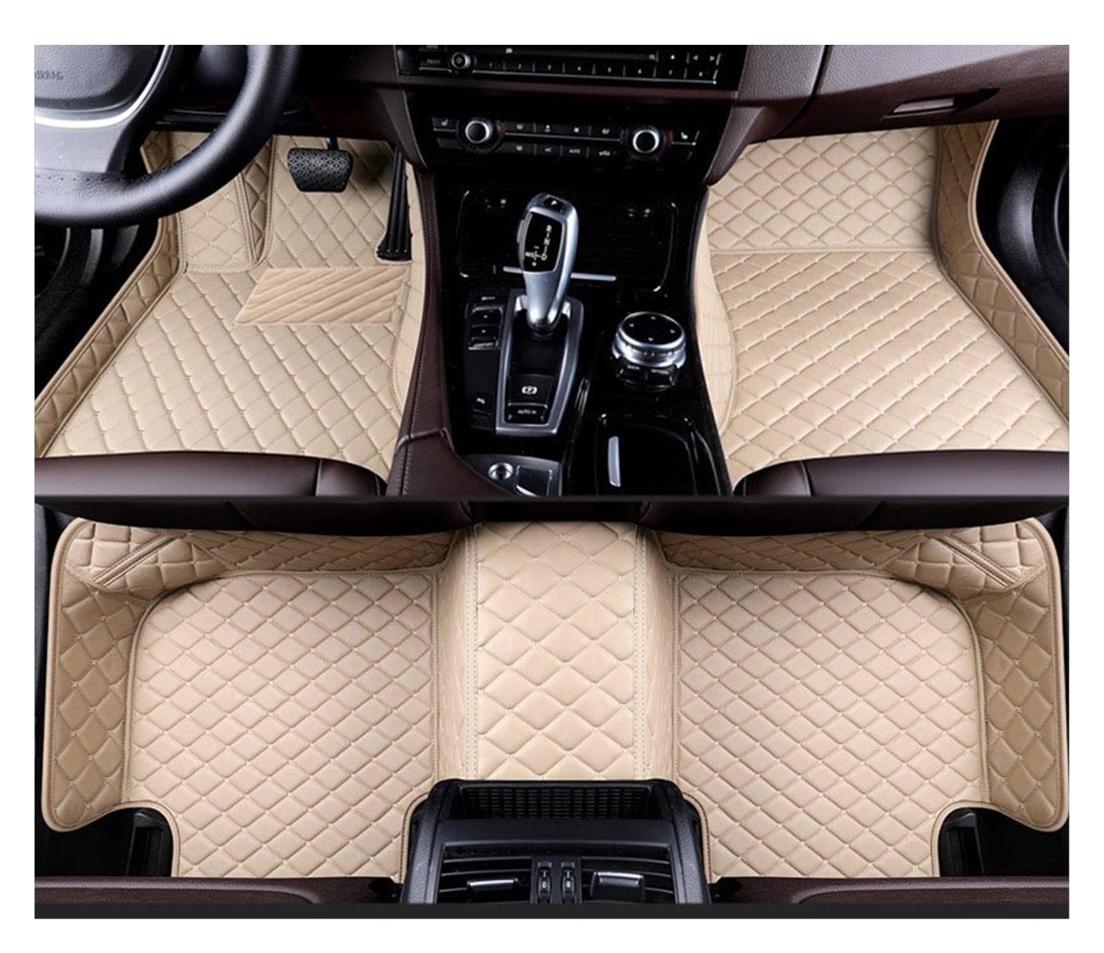 Auto Matten Auto-Fußmatten Für VW Für Passat Für B5 Für B5.5 Für B6 Für B7 Für B8 Zubehör Autoteppiche Auto Fussmatten(Beige) von DZSYANJIASM