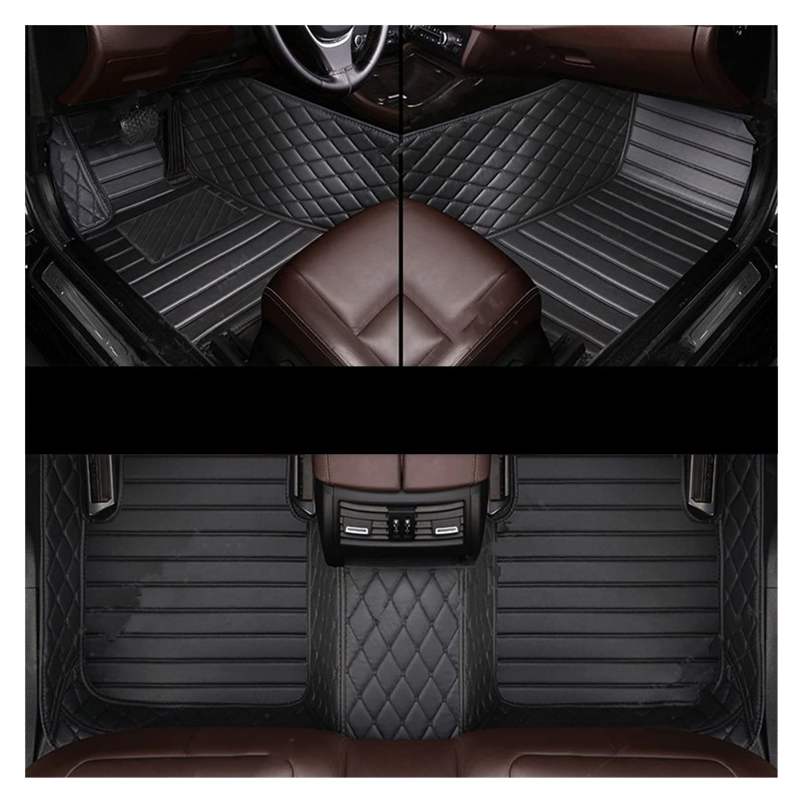 Auto Matten Auto-Fußmatten Für VW Für Scirocco 2009 2010 2011 2012 2013 2014 2015 2016 2017 Custom Auto Foot Carpet Cover Zubehör Auto Fussmatten(A Black Black) von DZSYANJIASM